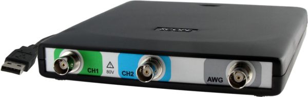 Handyscope HS5: 2-kanaals hoge resolutie USB-oscilloscoop met Arbitrary Waveform Generator met lage vervorming