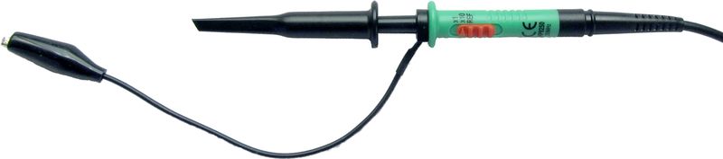 Oscilloscope probe with sprung hook and alligator ground lead