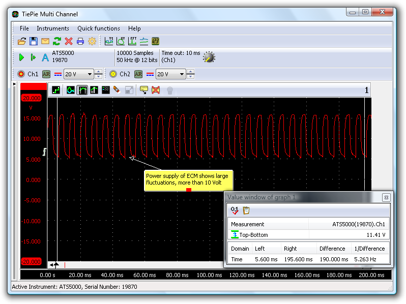 Power supply of the ECM (pin 23 of ECM)