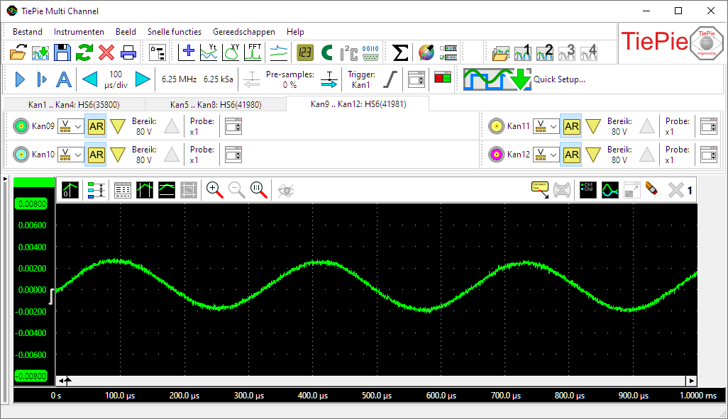 Ingezoomd tot een 8 mV bereik.