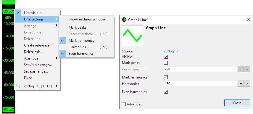 Line settings