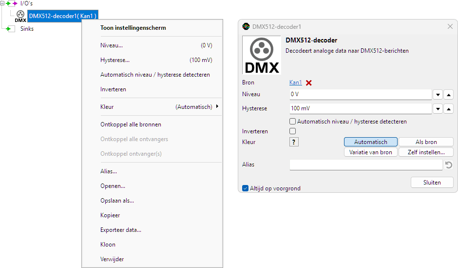 DMX512 decoder control