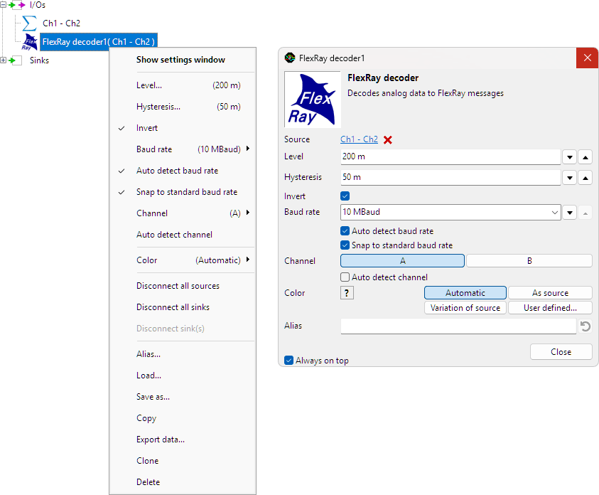 FlexRay decoder control