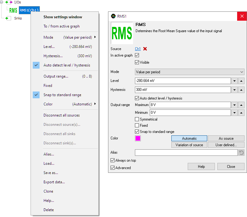 RMS control