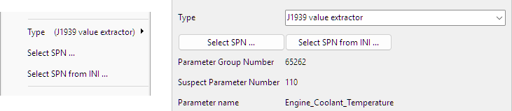 J1939 Value extractor control