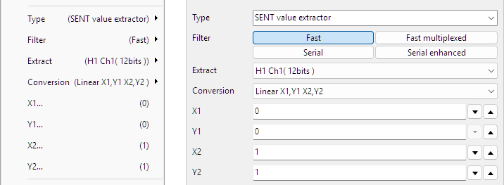 SENT Value extractor control