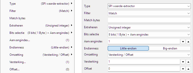 SPI Value extractor control