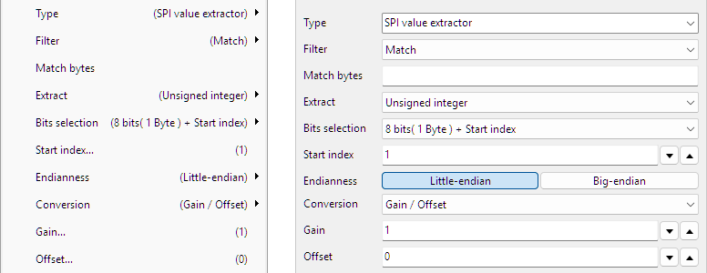 SPI Value extractor control