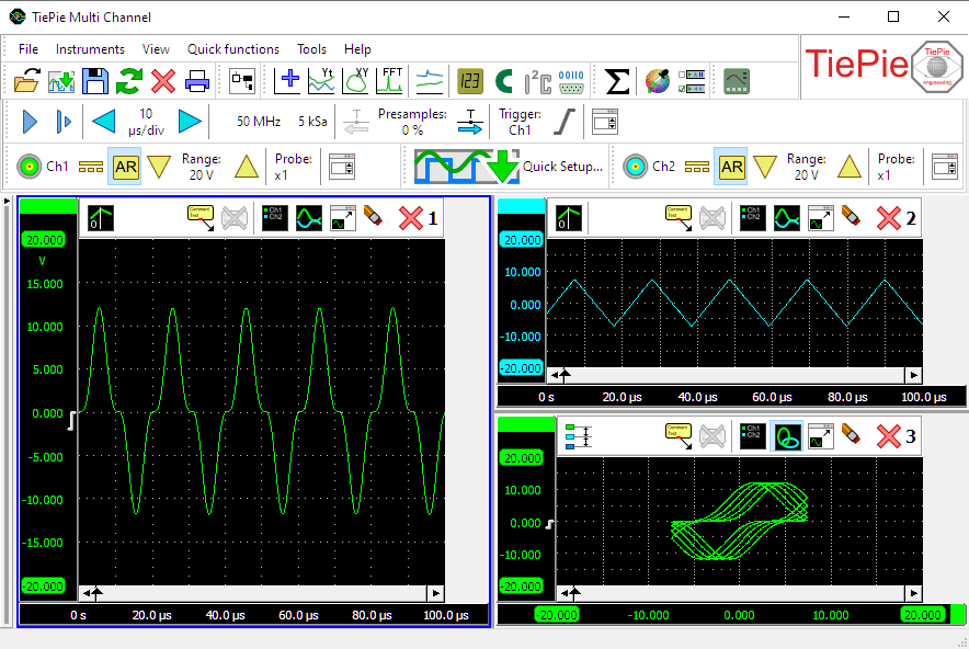 Oscilloscope screen