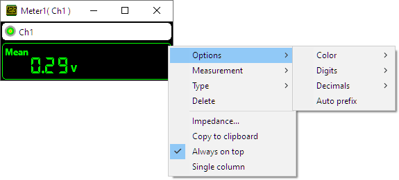 Meter Display options