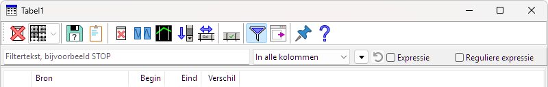 Filter toolbar