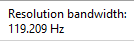 Resolution bandwidth